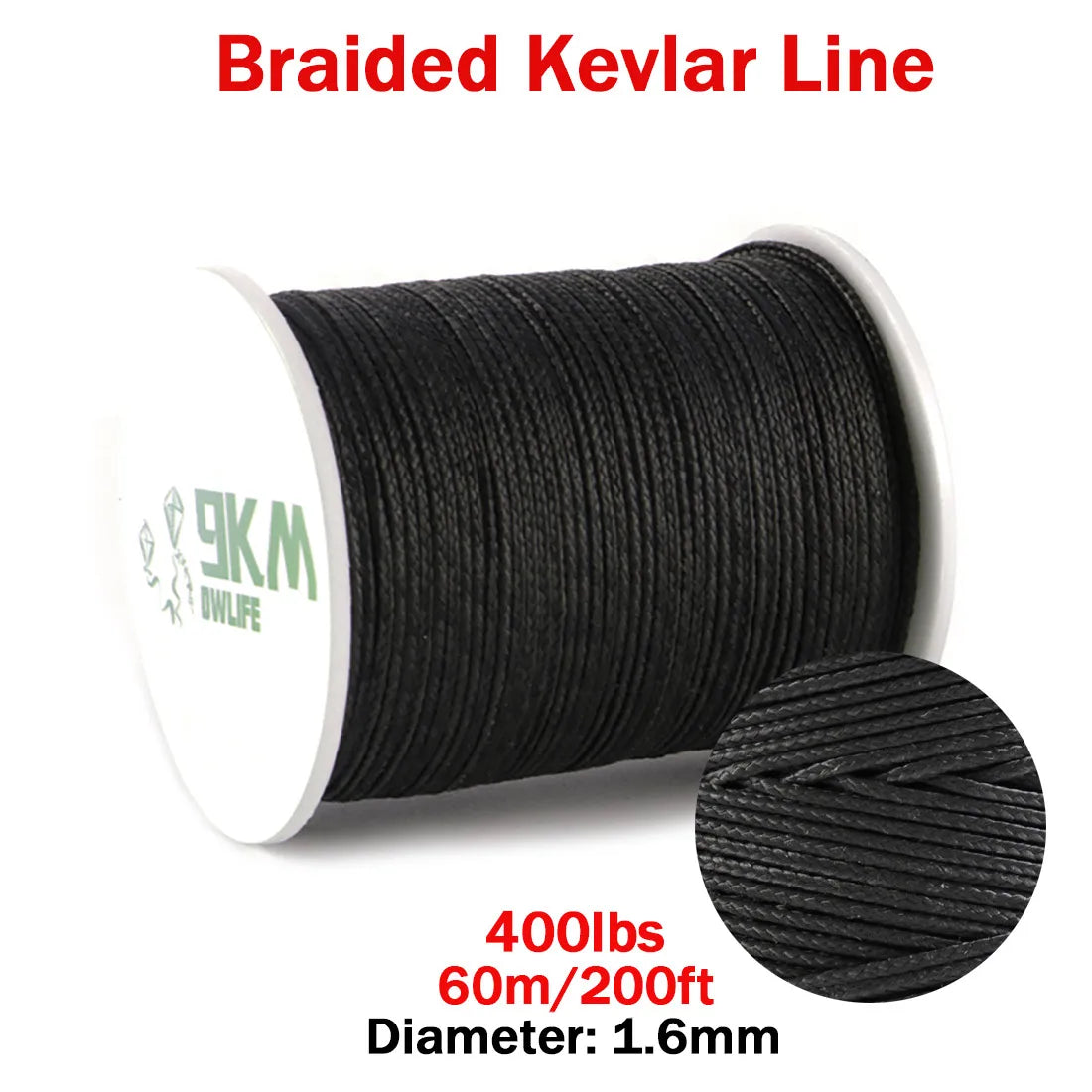 9KM DWLIFE Kevlar Cord | High-Strength Braided Rope