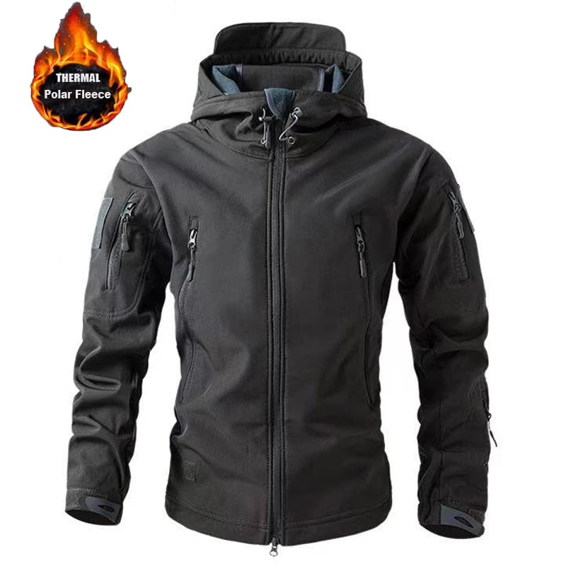Men’s Softshell Fleece Jacket | Winter Windproof Outdoor Coat