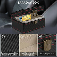 Anti Theft Faraday Box with Bag for Key Fob Cage RFID Faraday Key Fob Protector Radiation-proof Mobile Phone Box Car Keyless