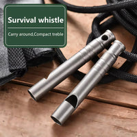 Titanium Emergency Survival Whistle with Lanyard – Ultralight Safety Whistle for Camping, Hiking & Outdoor Adventures