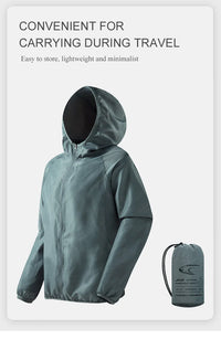 JNLN Men Women Waterproof Hiking Jacket Quick Dry Sun Protection Windbreaker Unisex Camping Climbing Outdoor Sports Rain Coat