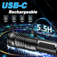 Rechargeable LED Torch | Super Bright Tactical Flashlight