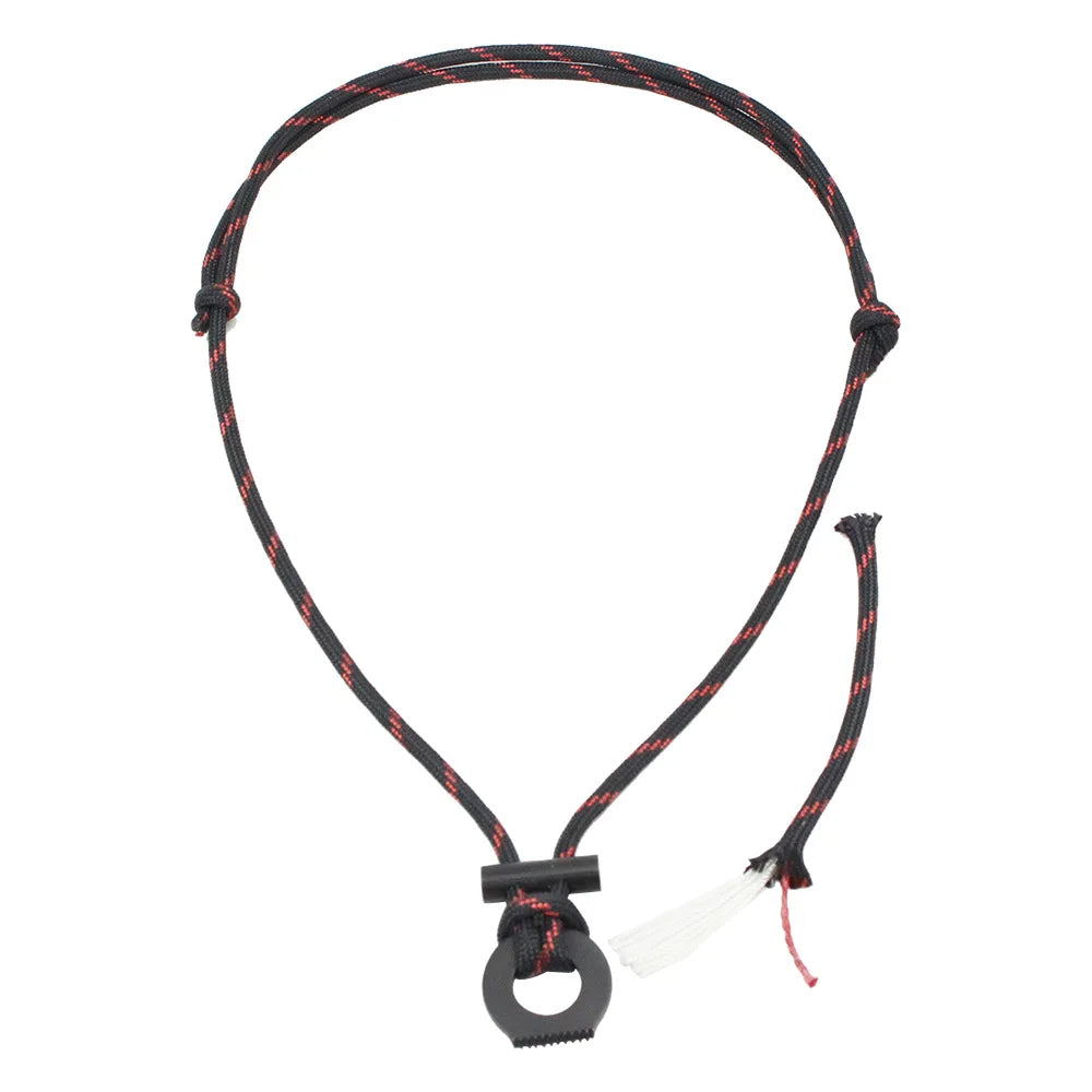 Survival Fire Starter Paracord Necklace | Flint & Steel EDC Tool