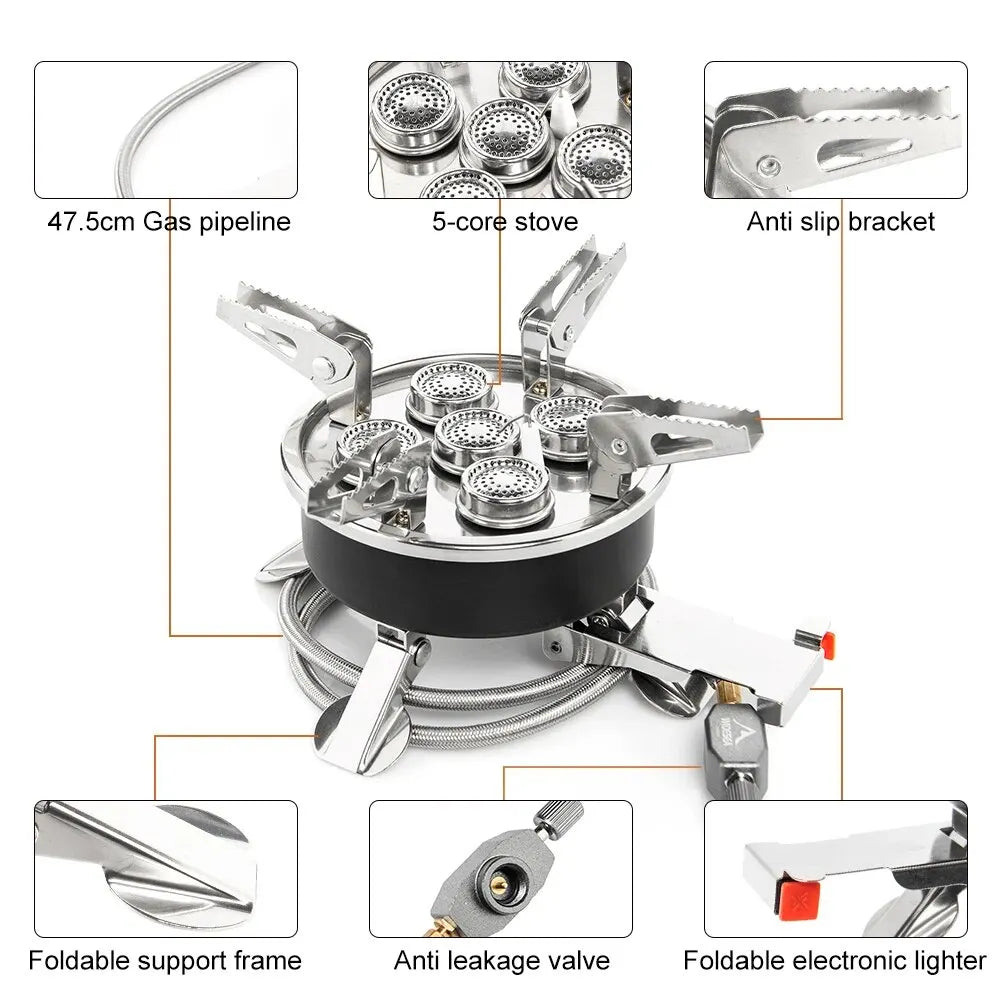 Widesea Camping Tourist Burner 8800W Gas Stove Cookware