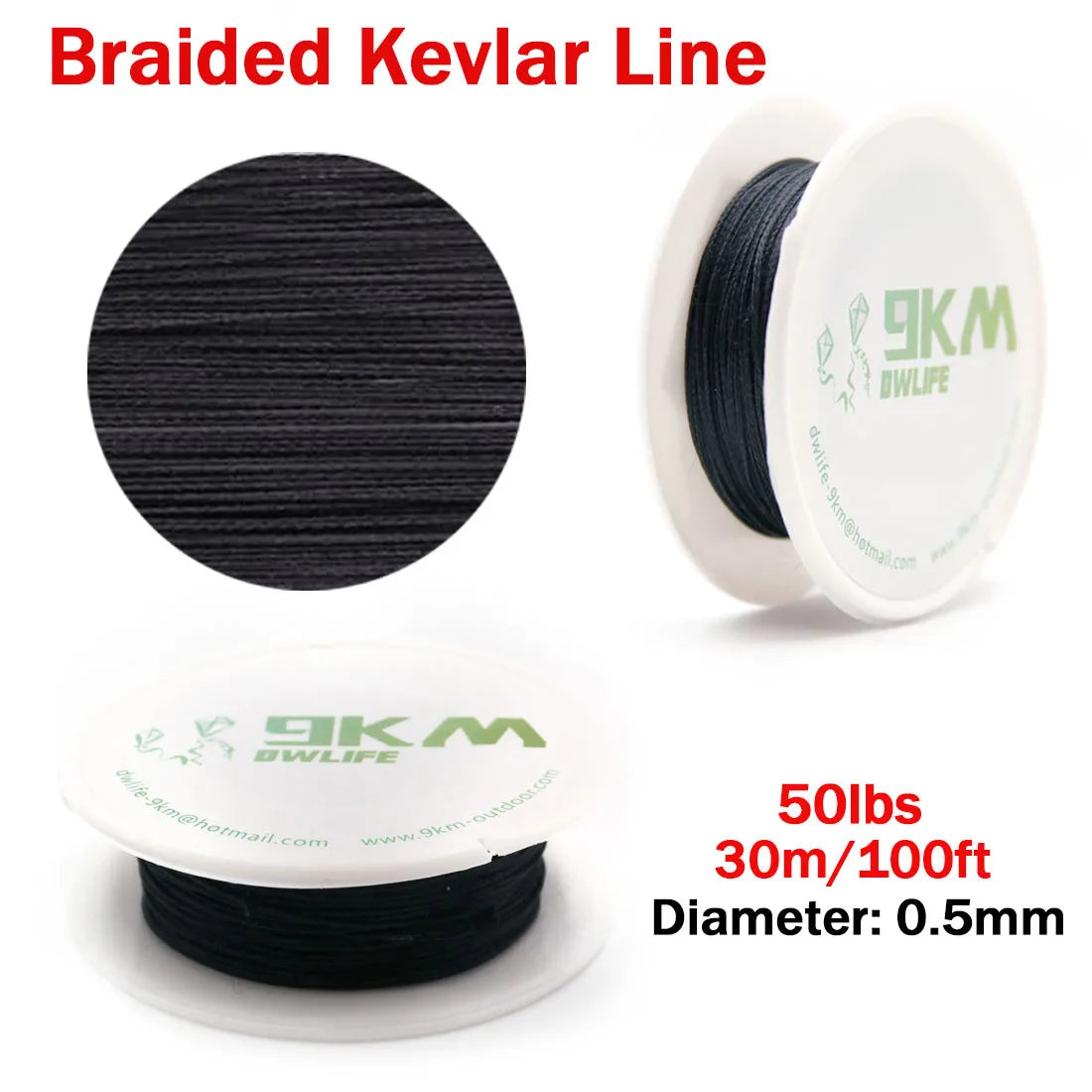 9KM Kevlar Cord |High Strength, Flame-Resistant, Braided Outdoor Line