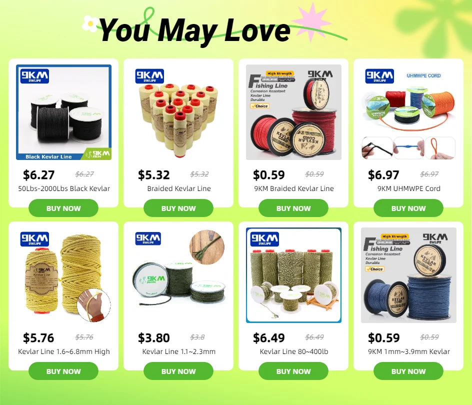 Kevlar Line 1.1–2.3mm | Braided Outdoor Cord for Camping, Hiking and Hammocks