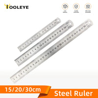 Stainless Steel Metal Ruler | Double-Sided Straightedge Scale (0–15 / 25 / 30 cm)