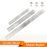 Straightedge Double Side Scale Metal Ruler | Stainless Steel Measuring Tool