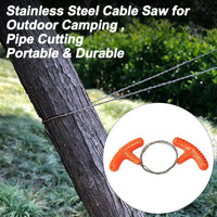 Cable Saw Stainless Steel Wire Saw Pocket Hand Saw for PVC, PE, ABS Pipes Cutting, Camping Hiking Wood Cutting