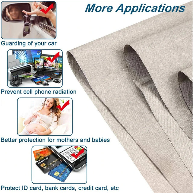 Faraday 5G Shield Fabric EMF EMI RF RFID Shielding Anti Radiation Electromagnetic RFID Blocking Material Blocks SignalsЗащитная