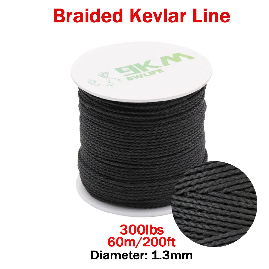 9KM DWLIFE Kevlar Cord | High-Strength Braided Rope