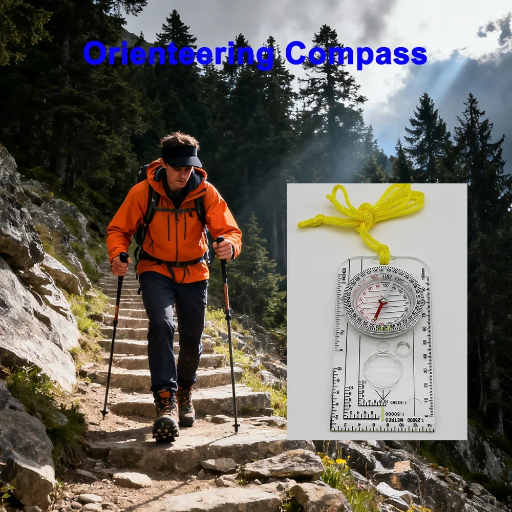 Compass Navigation Ruler | Map Reading Scale for Hiking & Scouts