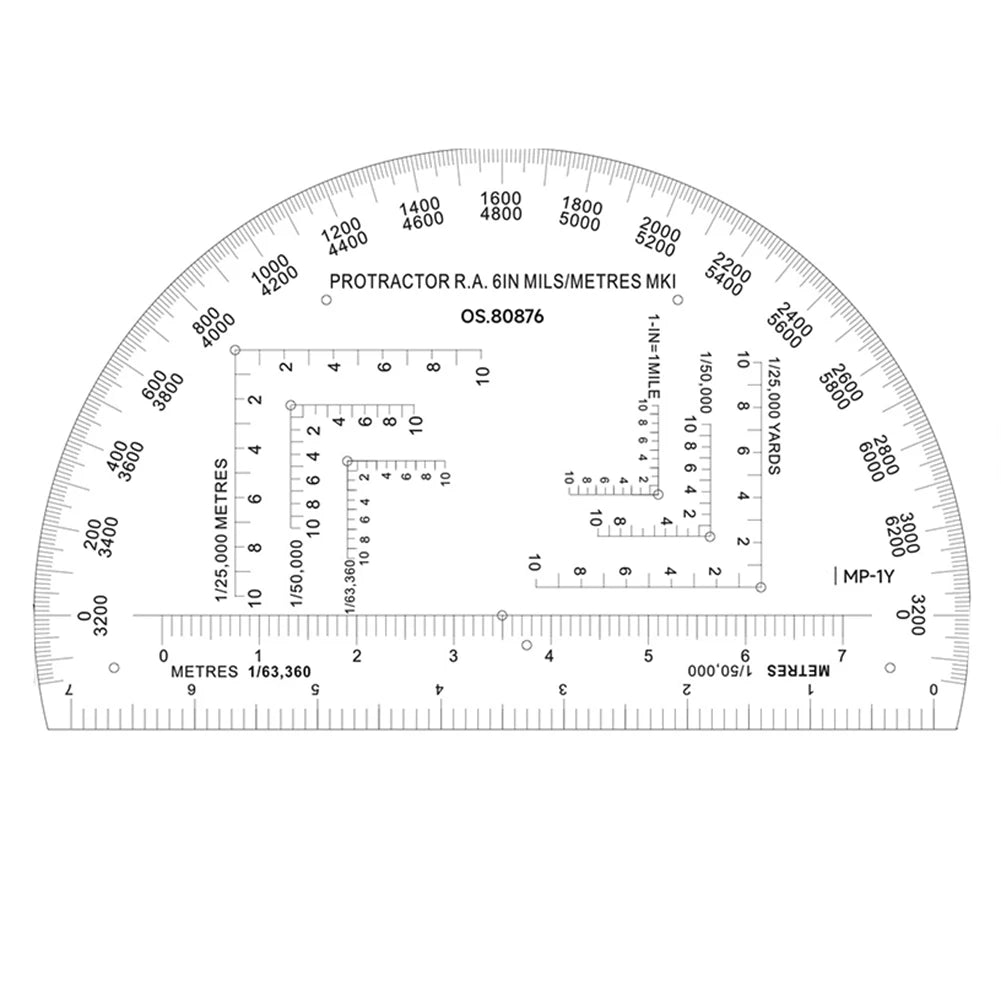 Military Map Protractor Coordinate Scale Ruler | Navigation Tool