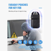 Faraday Car Key Bag Signal Blocking Pouch Keyless Entry RFID Blocker Bag for Car Security Anti-Theft Remote Protecter