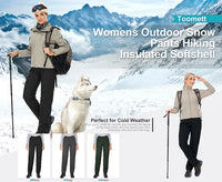 TRVLWEGO Winter Women Camping Hiking Pants Travel Soft Shell Warm Waterproof Fleece Windproof Outdoor Skiing Trekking Trousers