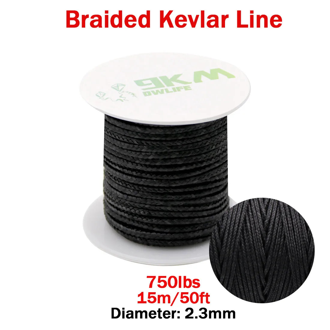 9KM DWLIFE Kevlar Cord | High-Strength Braided Rope