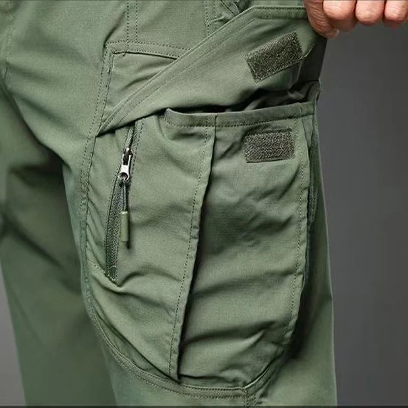 Men's Spring Autumn Tactical Combat Gargo Elastic Camping Hiking Trekking Climbing Outdoor Trousers Softshell Quick Dry Pants