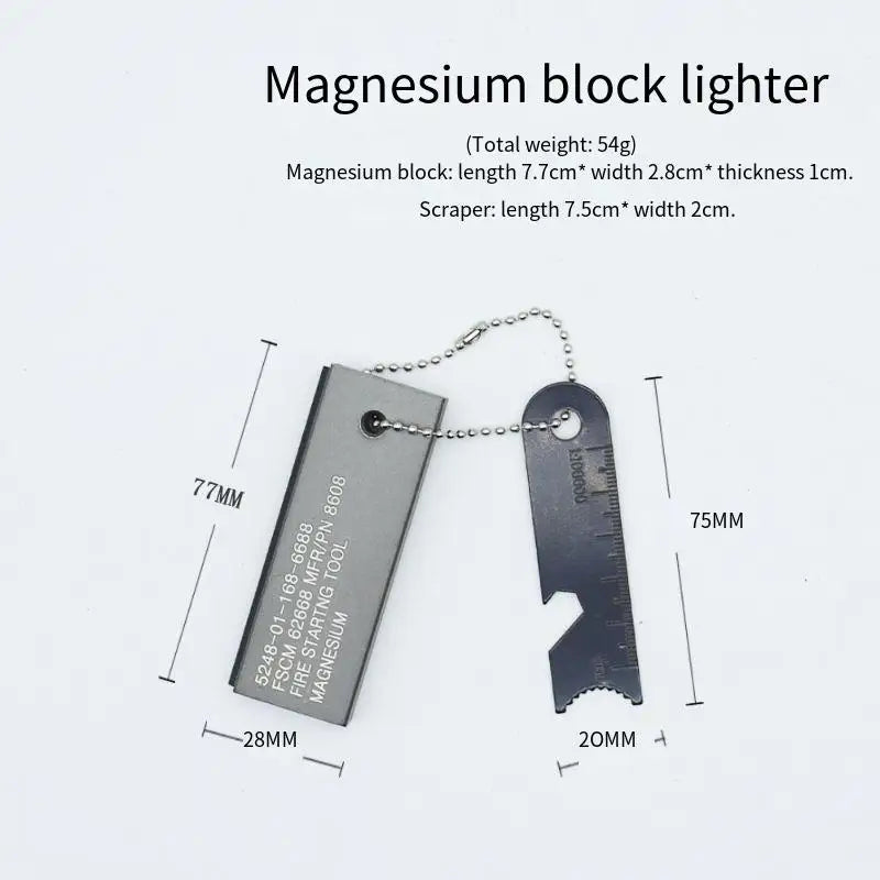 Fire Starter Magnesium Rod with Bottle Opener | Flint Steel Survival Tool