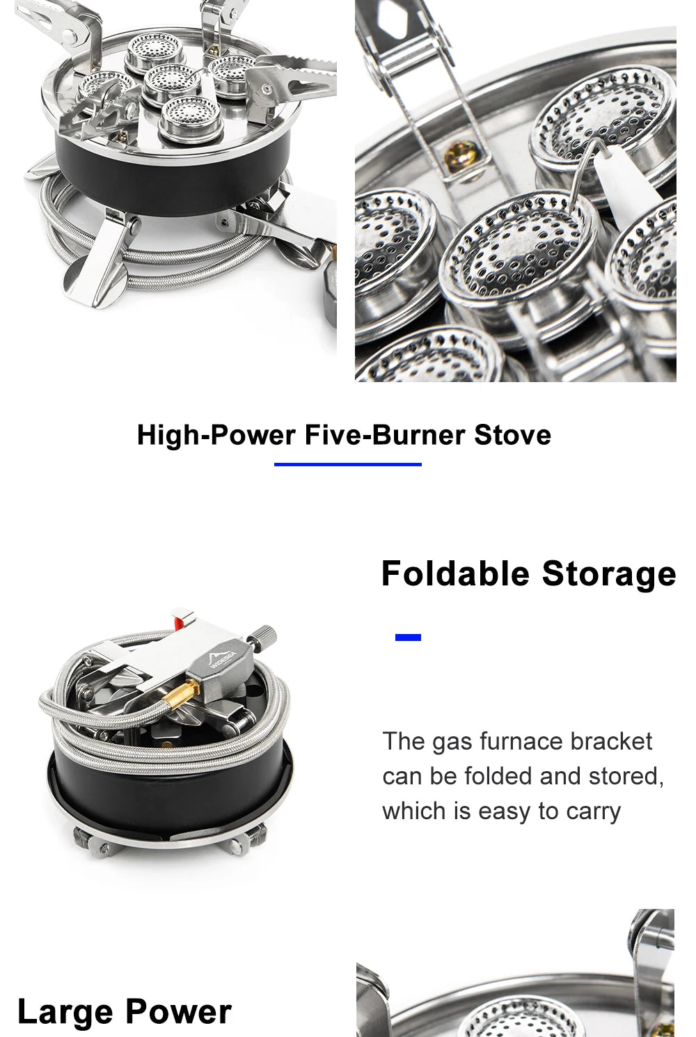 Widesea Camping Tourist Burner 8800W Gas Stove Cookware