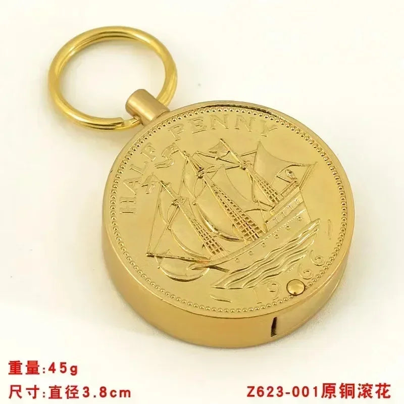 Retro Coin Kerosene Torch Lighter | Mini Portable Keychain Cigarette Lighter