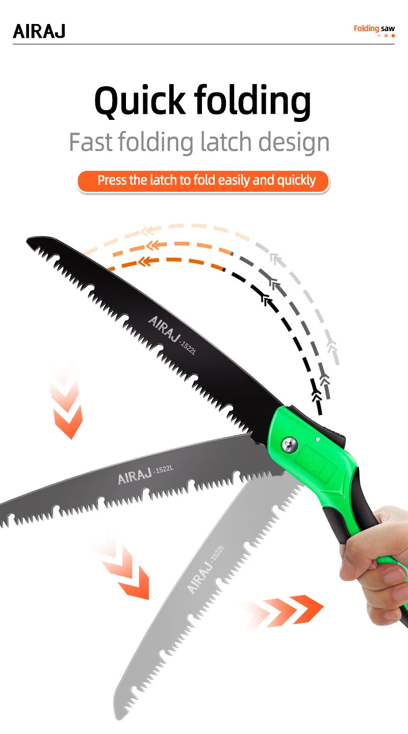 AIRAJ 1pc Extended Multi-functional Hand Saw, Woodworking Portable Steel Saw, Outdoor Tree And Camping Hand Saw