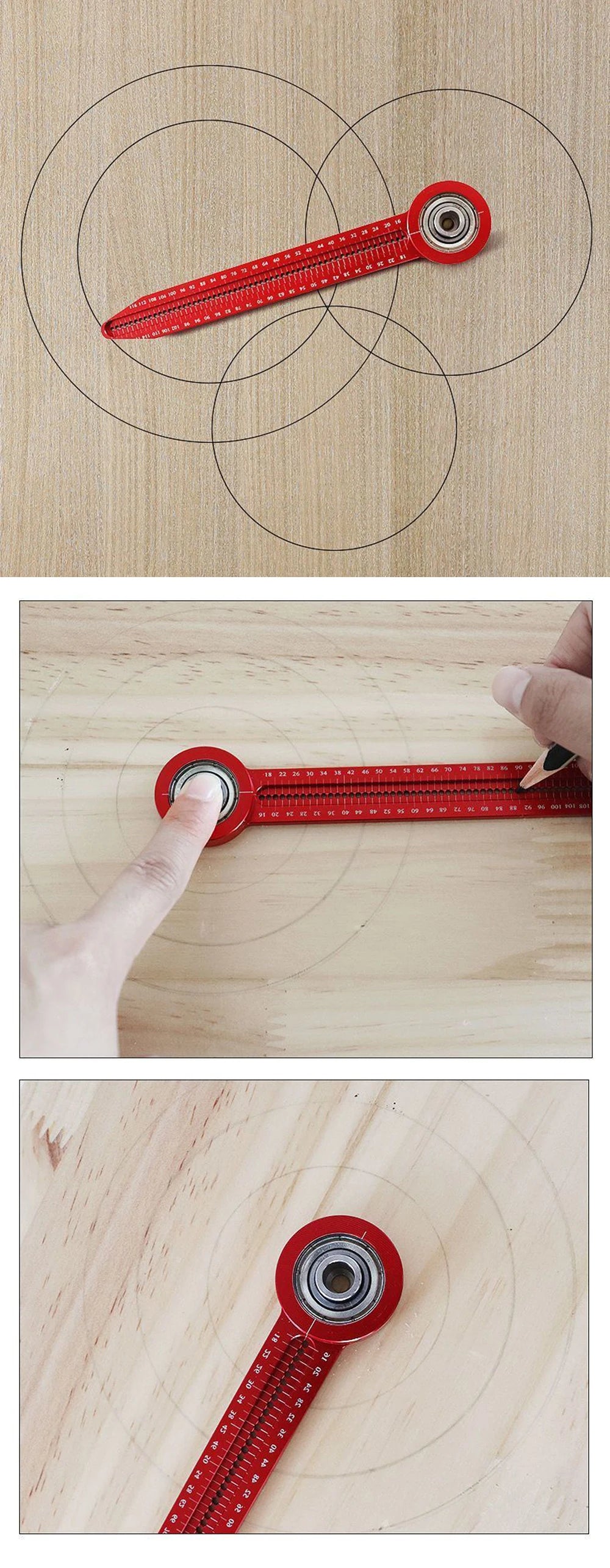 Woodworking Drawing Compass | Circular Hole Ruler & Scribe Gauge