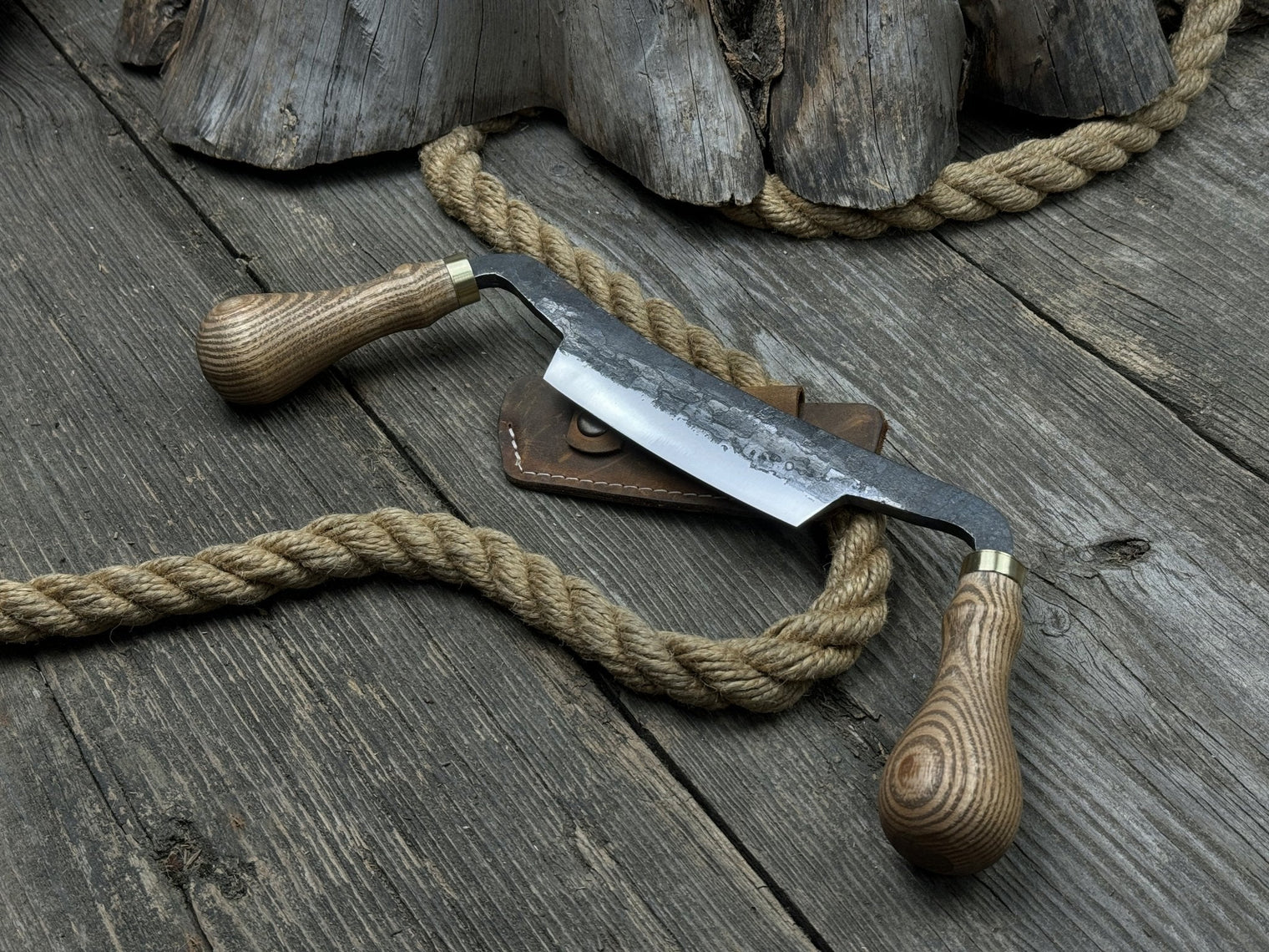 Curved Draw Knife (Push/Pull Shave), 10.5 cm (4.1 inch) Cutting Edge