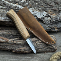 Detail Wood Carving Knife with Leather Sheath, Blade 5 cm (1.97 inches)
