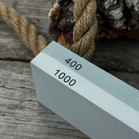Double-Sided Sharpening Stone with Optional Wooden Stand – Grit #400 / #1000