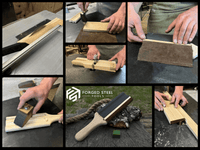 Dual-Sided Leather Paddle Strop For Hook Knives & Gouges