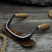 Half-Rounded Drawknife (Inshave) with Leather Sheath, 15 cm (5.9 inches)