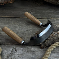 Half-Rounded Drawknife (Inshave) with Leather Sheath, 15 cm (5.9 inches)