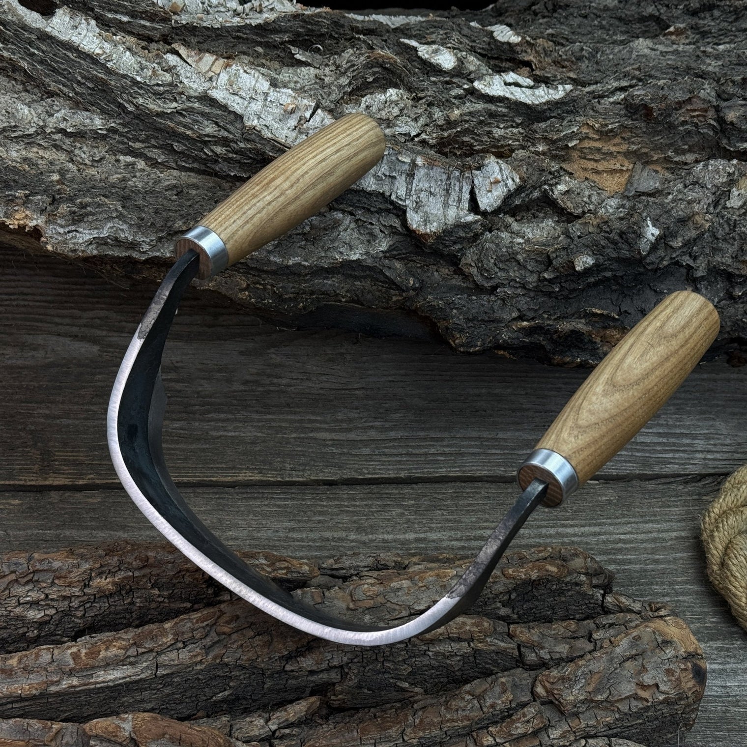 Half-Rounded Drawknife (Inshave) with Leather Sheath, 15 cm (5.9 inches)