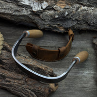 Half-Rounded Drawknife (Inshave) with Leather Sheath, 15 cm (5.9 inches)