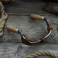 Half-Rounded Drawknife (Inshave) with Leather Sheath, 15 cm (5.9 inches)