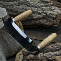 Half-Rounded Drawknife (Inshave) with Leather Sheath, 15 cm (5.9 inches)