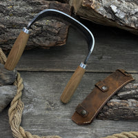 Half-Rounded Drawknife (Inshave) with Leather Sheath, 15 cm (5.9 inches)