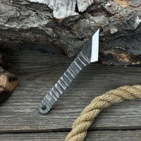 Hand-Forged Kiridashi Knife, 14 cm (5.51 inches) with Leather Sheath