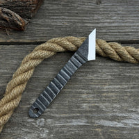Hand-Forged Kiridashi Knife, 14 cm (5.51 inches) with Leather Sheath