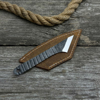 Hand-Forged Kiridashi Knife, 14 cm (5.51 inches) with Leather Sheath