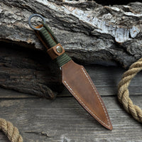 Hand-Forged Throwing Knife – 23 cm (9 in) with Leather Belt Sheath