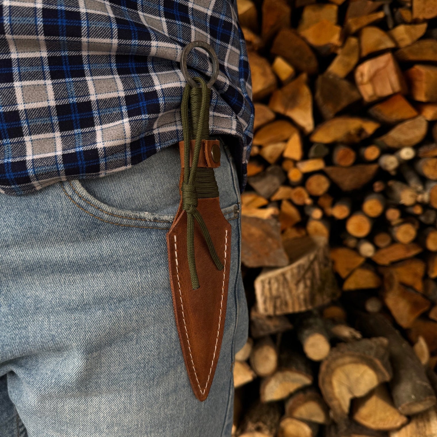 Hand-Forged Throwing Knife – 23 cm (9 in) with Leather Belt Sheath