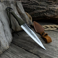 Hand-Forged Throwing Knife – 23 cm (9 in) with Leather Belt Sheath