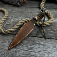 Hand-Forged Throwing Knife – 23 cm (9 in) with Leather Belt Sheath