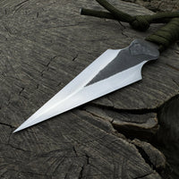 Hand-Forged Throwing Knife with Leather Belt Sheath, 16 cm (6.3 inches)