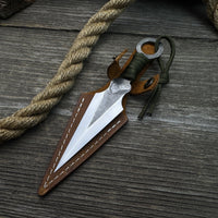 Hand-Forged Throwing Knife with Leather Belt Sheath, 16 cm (6.3 inches)
