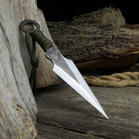 Hand-Forged Throwing Knife with Leather Belt Sheath, 16 cm (6.3 inches)