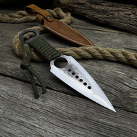 Hand-Forged Throwing Knife with Leather Belt Sheath, 19 cm (7.48 inches)
