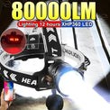 80000LM Powerful XHP360 LED Headlamp – USB Rechargeable Headlight Flashlight with Large Aperture for Camping, Fishing & Outdoor Adventures - The EDC Outpost