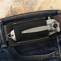Genuine Leather EDC Folding Knife Sheath – Waist Carry Survival Storage Pouch - The EDC Outpost